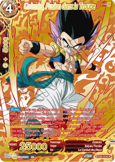 BT24-016-R - Gotenks, Fusion de la Fete (Collector Holo) | DBSCards.fr